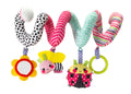 Infantino Spiral Activity Toy Soft Rattle Crinkle Stroller and Car Seat Toy Pink 0+ Months