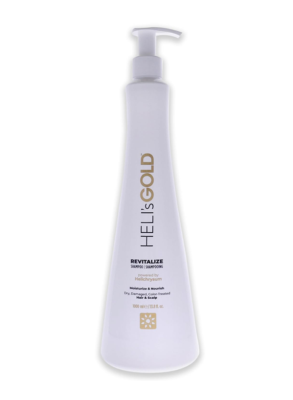 HELI's Gold Revitalize Shampoo Liquid Helichrysum Silk Proteins Flaxseed Oil 1000ml
