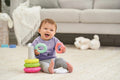 Infantino Rock'N Stack Rings Baby Toy, Textured Sensory Activity, Pink, 6 Months+