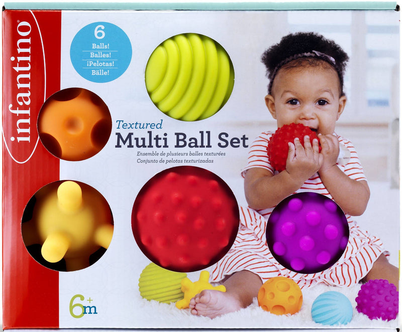 Infantino Textured Multi Ball Set Sensory Toys 6+ Months, 6 Pieces