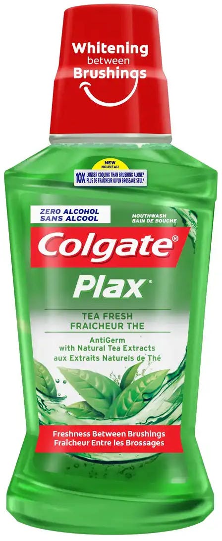 Colgate Plax Fresh Tea Alcohol-Free Mouthwash, Tea Extracts, 500 ml