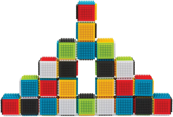 Infantino Press & Stay Sensory Building Blocks, Interlocking Textured Blocks, 6 Months+