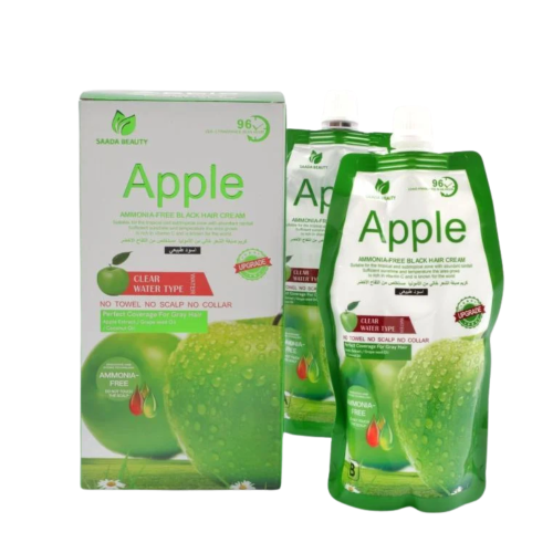 Saada Beauty Natural Black Apple Hair Dye Shampoo, Ammonia-Free, 500+500 ml