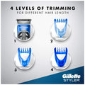 Gillette Fusion ProGlide Styler Beard Trimmer and Power Razor, 2mm 4mm 6mm Combs, 1 Count