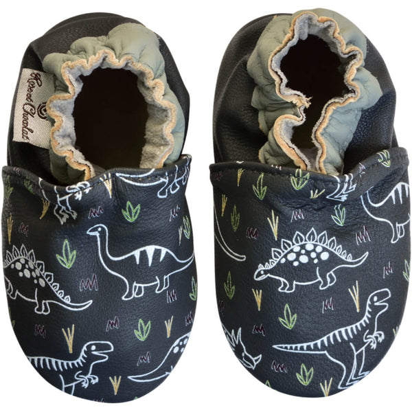 Rose et Chocolat ClassicZ Dino Grey Baby Slippers, 6-12m