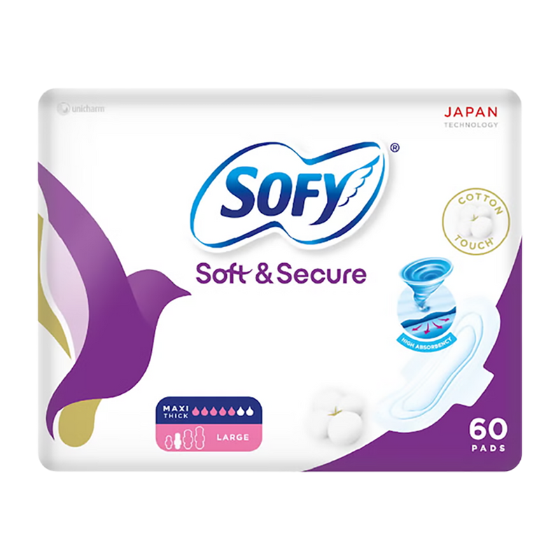 Sofy Slim Menstrual Pads With Wings, Cotton Touch Surface, Flexible Fit