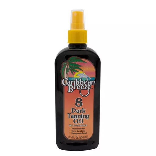 Caribbean Breeze Dark Golden Tanning Oil SPF 8 Antioxidant Oils 250 ml