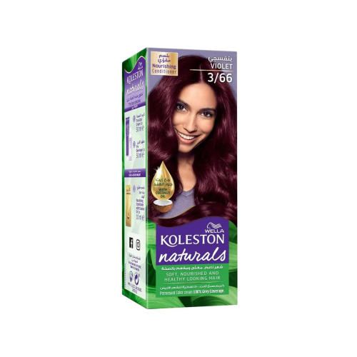 Wella Koleston Natural Hair Dye Coconut Oil Purple 3.66 with Conditioner 110ml
