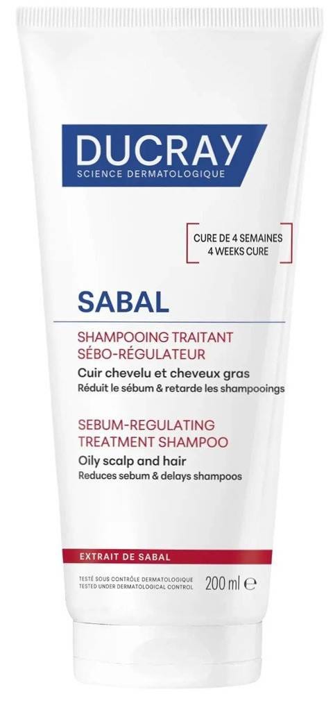 Ducray Sabal Sebum-Regulating Shampoo with Salicylic Acid, Oily Scalp, 200 ml