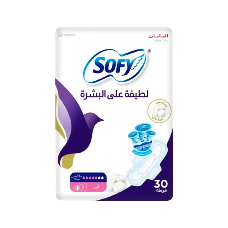 Sofy Slim Gentle To Skin Menstrual Pads with Wings, Pearl Pore Cotton Sheet, 30 Pads
