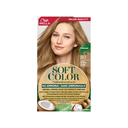 Wella Soft Color 80 Light Blonde Ammonia-Free Semi-Permanent Hair Color, Vegan, 20-Minute Formula