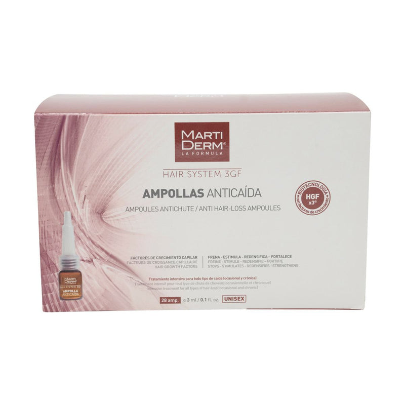 Martiderm Macadamia System 3GF Hair Scalp Ampoules, HGFx3 Formula, 28 Ampoules