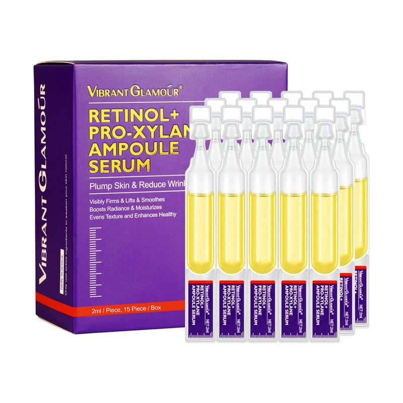 Vibrant Glamour Retinol + Pro-Xylane Ampoule Serum, Skin Renewal & Firming, 15-Piece Set