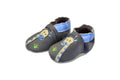 Rose et Chocolat ClassicZ Leather Slippers Giraffe Grey Boys 2-3y
