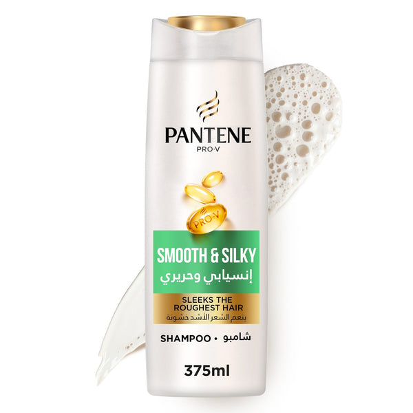 Pantene Pro-V Smooth and Silky Shampoo Liquid Pro-Vitamins Frizz Control 375 ml