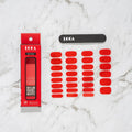 Luca Red Nail Polish Stickers Glossy Finish 30 Pieces