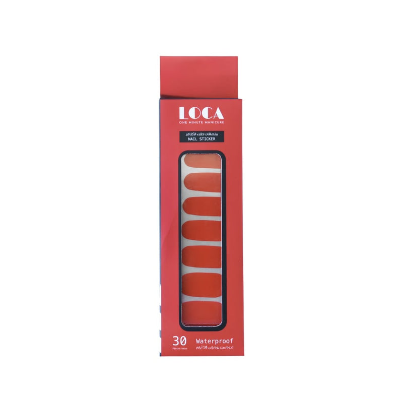 Luca Red Nail Polish Stickers Glossy Finish 30 Pieces