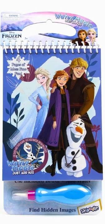 Frozen Water Magic Pad Reusable Water Reveal Activity Set, 4 Pages with Refillable Brush