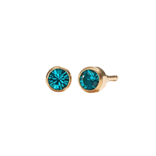 Caress No1 Original December Blue Zircon Earrings Gold-Plated Single Pack