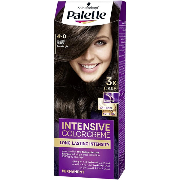 Palette Intensive Color Creme Permanent Hair Color Keratin 4-0 Medium Brown