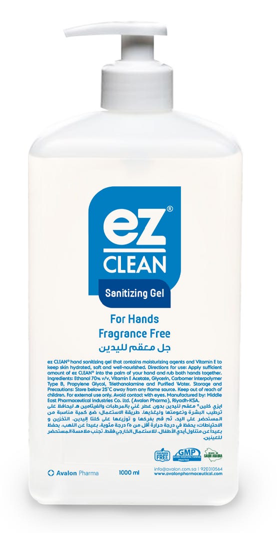 Ez-Clean Hand Sanitizer Gel Lemon Fragrance 1000 ml