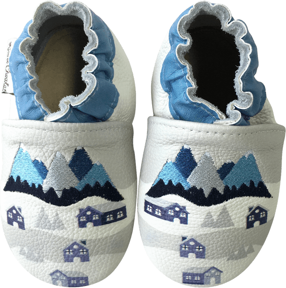 Rose et Chocolat ClassicZ Indoor Leather Slippers, Grey Boys