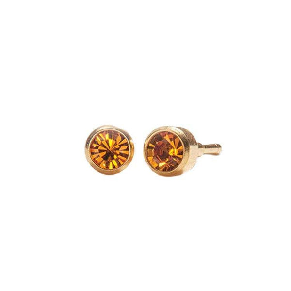 Caress No1 Original November Simulated Topaz Ring, Gold-Plated Bezel Setting, 3mm or 4mm