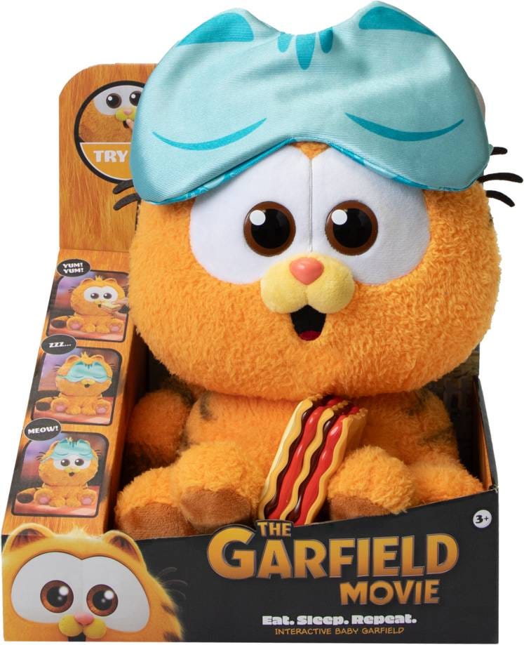 Garfield Animagic Baby Interactive 10-Feature Plush Toy, Orange, 3 x AAA Batteries Included