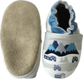 Rose et Chocolat ClassicZ Children's Leather Slippers Grey Boys 2-3 Years