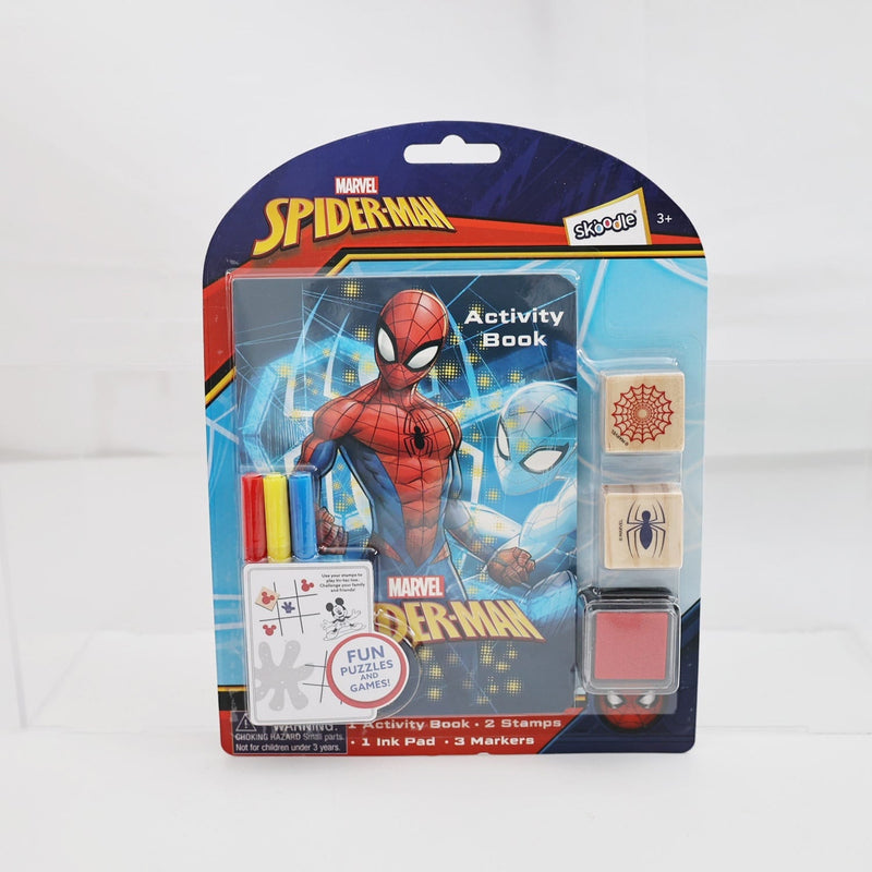 Marvel Spiderman Activity Book Creative Kit with Wooden Stampers, Markers and Ink Pad, 16 Pages