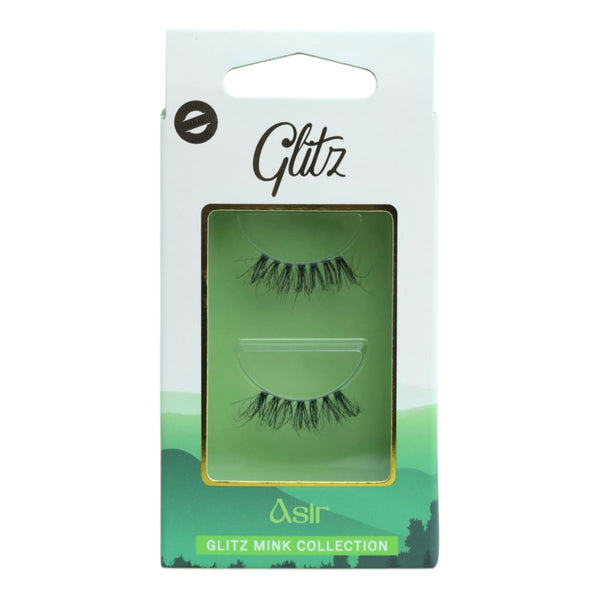Glitz Natural False Eyelashes Mink Asir Lightweight Wispy Reusable Pair