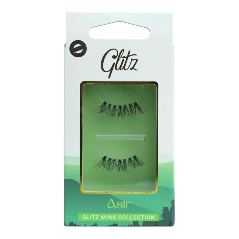 Glitz Natural False Eyelashes Mink Asir Lightweight Wispy Reusable Pair