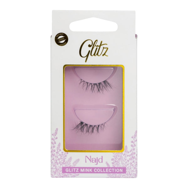 GLITZ Eyelashes Natural False Eyelashes - Mink Najd, Reusable up to 25 Wears