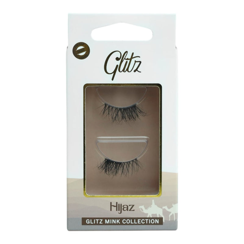 Glitz Natural Mink Hijaz False Eyelashes Wispy Lightweight Reusable Pair