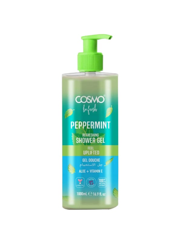Cosmo Refreshing Shower Gel Mint Scent Aloe Vera Vitamin E 1000 ml