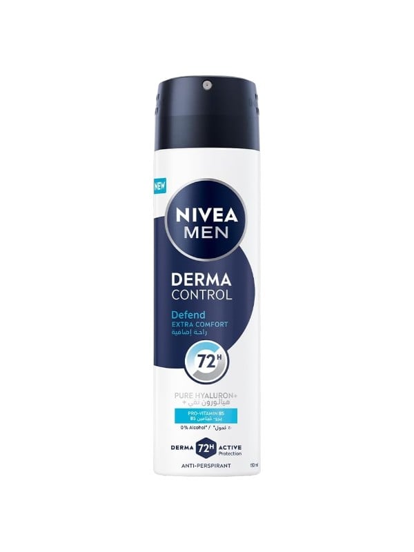 NIVEA Men Derma Control Defend Antiperspirant Spray 72H Alcohol-Free 150ml