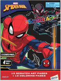 Marvel Spider-Man Scratch Art Activity Book Kit with Scratch Tool