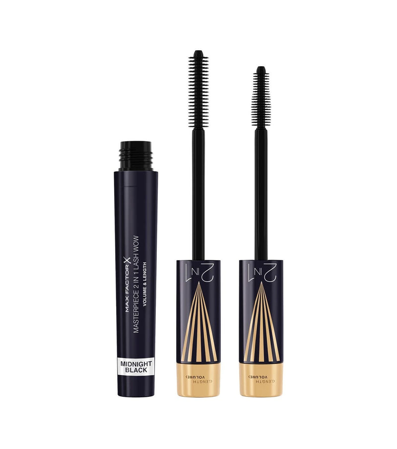 Max Factor 2-in-1 Mascara Transformable Brush Length and Volume Midnight Black