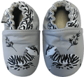 Rose et Chocolat ClassicZ Leather Slippers Zebra Grey