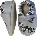 Rose et Chocolat ClassicZ Leather Slippers Zebra Grey