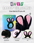 Chasin Rabbits Facial Spa Headband Microfiber Elastic Black Rabbit