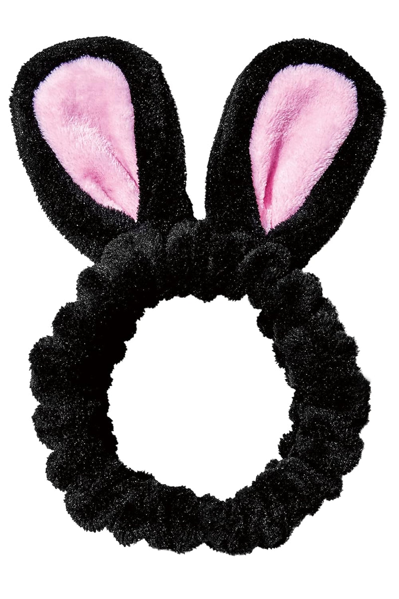 Chasin Rabbits Facial Spa Headband Microfiber Elastic Black Rabbit