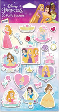 Disney Princess 3D Puffy Stickers, Princess-Themed Craft Set, 20 Pieces