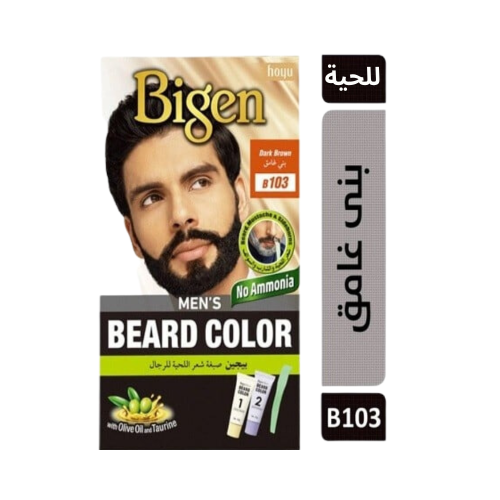 Bigen Men's Beard Hair Dye Dark Brown B103 Ammonia-Free 40g