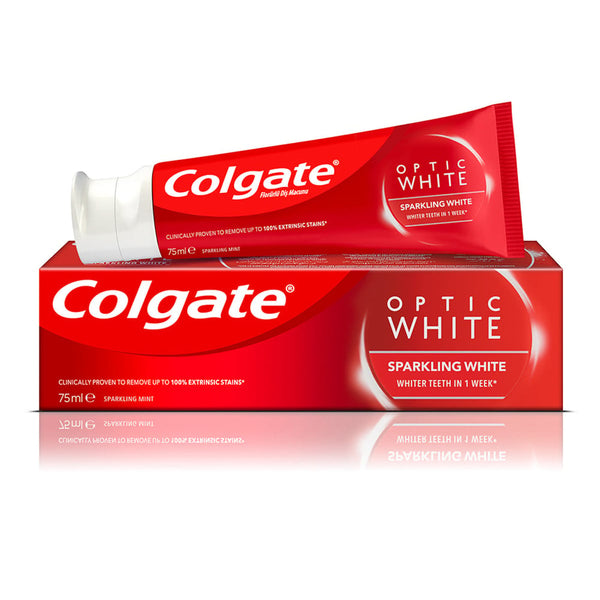 Colgate Optic Bright Sparkling Toothpaste, Polishing Micro-Particles, Fresh Mint