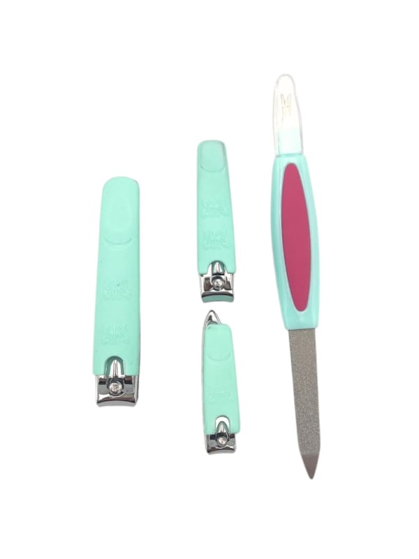 Salon System Pedicure Kit Nail Clippers and Metal File 4 Pieces