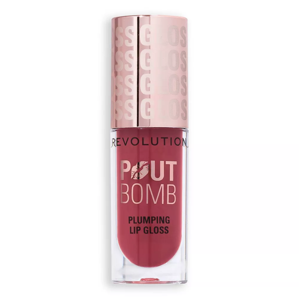 Revolution Pout Bomb Lip Gloss Lightweight Non-Sticky Wild Mauve Pink