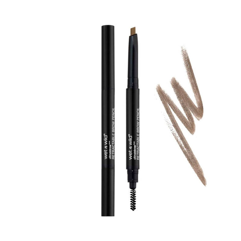 Wet n Wild Ultimate Brow Retractable Pencil with Spoolie, Vitamin E and Jojoba Oil