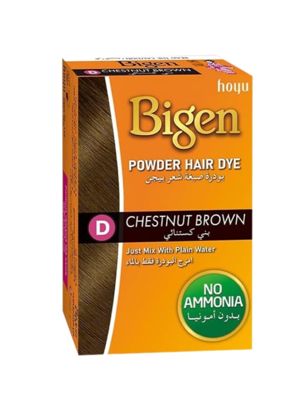 Bigen Chestnut Brown Hair Dye Powder Ammonia-Free Gray Coverage