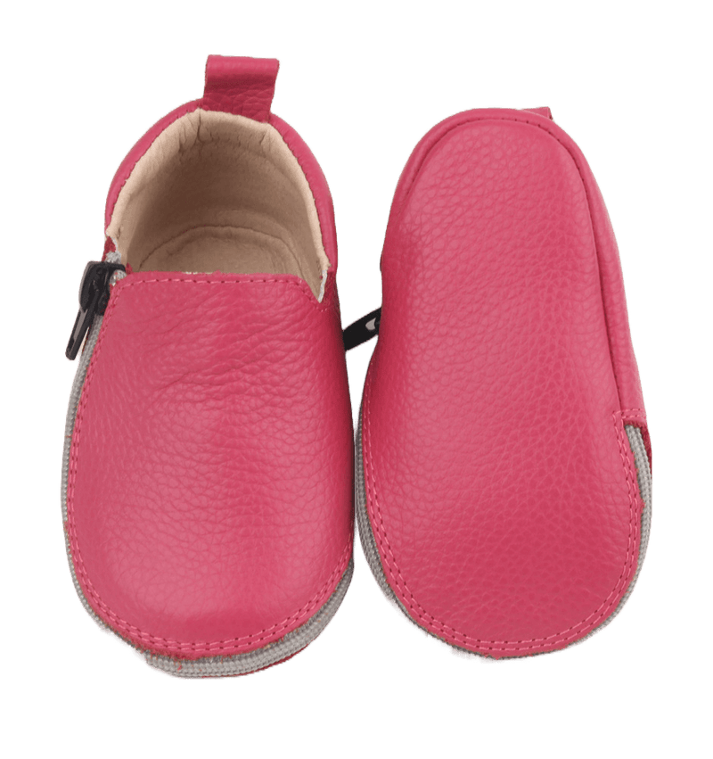 Rose et Chocolat RCZS 08 Zipper Baby Shoes Soft Leather Fuchsia Size 18-19